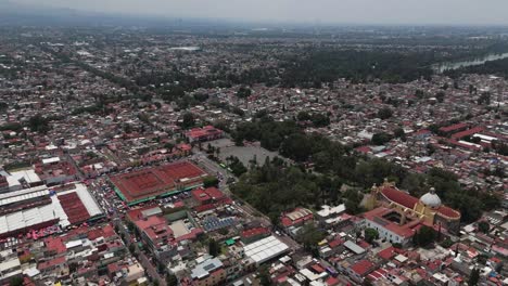 afternoon drone view of xochimilco's central area in southern cdmx