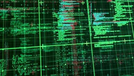 animación del procesamiento de datos a través de la red de red contra un fondo verde