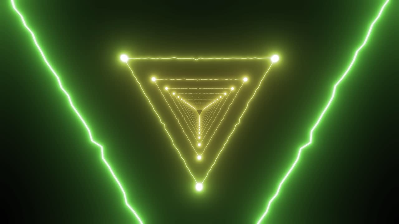 túnel de triángulo de neón