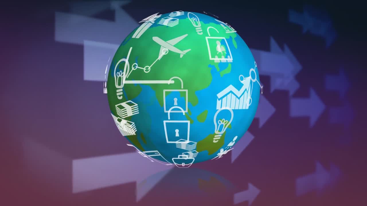 iconos de la aplicación en un globo