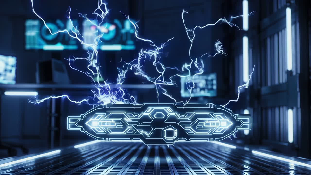 Futuristic Energy Device in High-Tech Laboratory