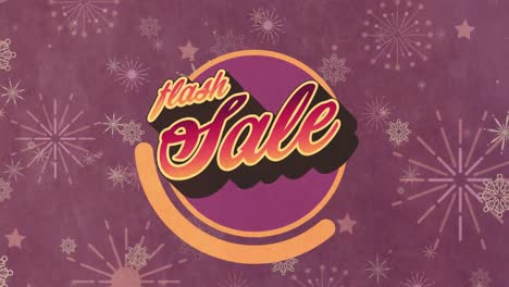 Animation-Von-Flash-Sale-Text-über-Muster-Auf-Rosa-Hintergrund