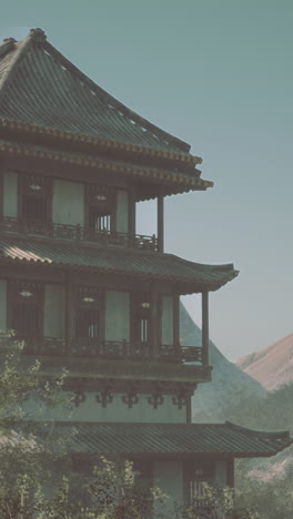 traditional chinese architecture in the mountains