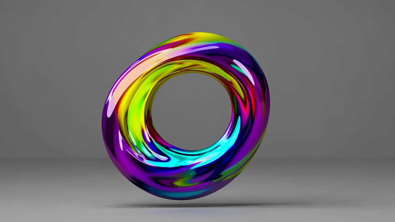 Colorful Holographic Ring 3D Model
