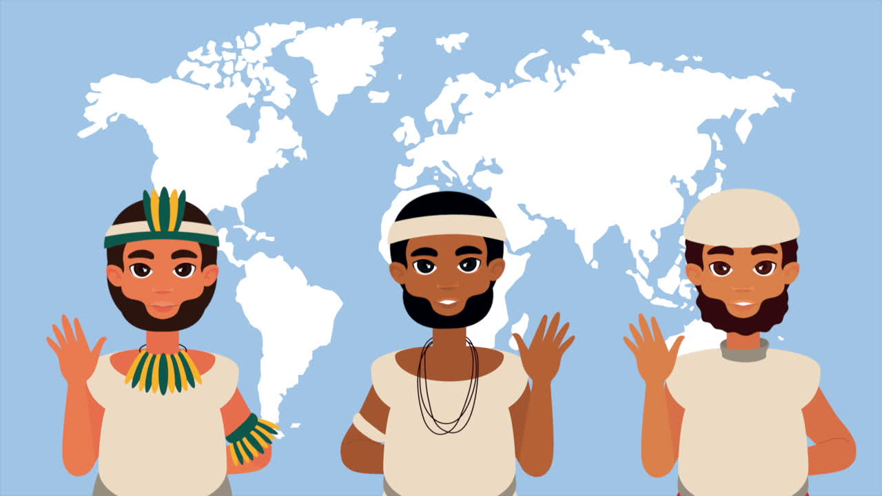 молодые коренные мужчины персонажи анимация