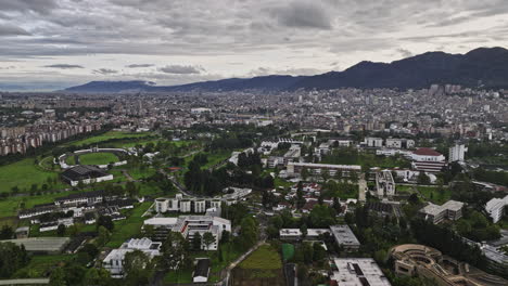 bogota colombia aerial v41 flyover university campus capturing cityscape of la soledad, teusaquillo and downtown with monserrate mountain landscape backdrop - shot with mavic 3 cine - november 2022