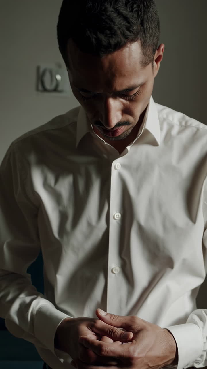 Uomo in camicia bianca