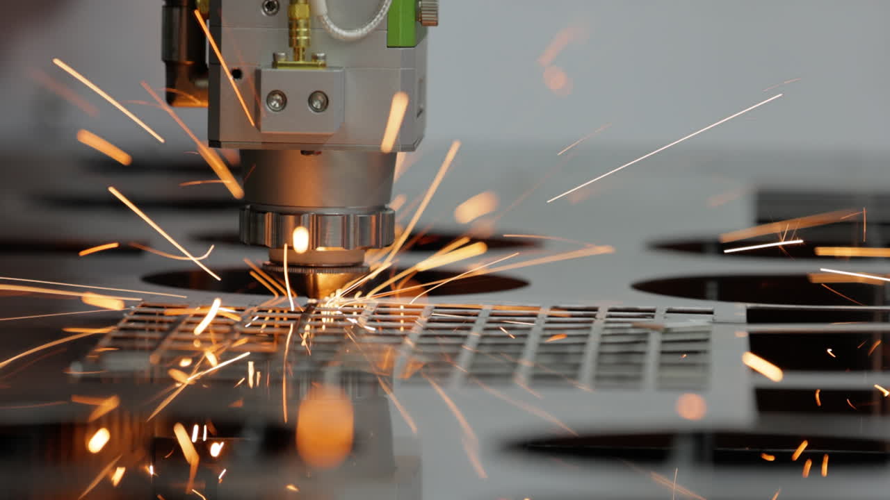 taglio laser cnc del metallo, moderna tecnologia industriale.