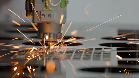 CNC-Laser-cutting-of-metal,-modern-industrial-technology.