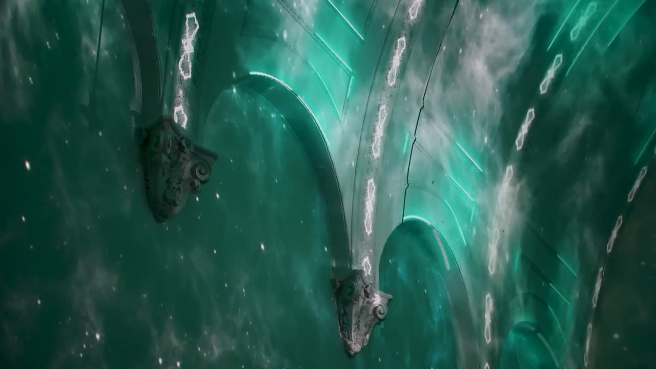 런던, 영국 에 있는 오로리움 제네시스 의 천장 을 향해