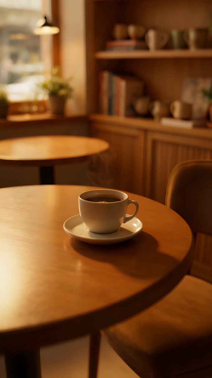 Interno di caffè estetico con atmosfera accogliente 4K