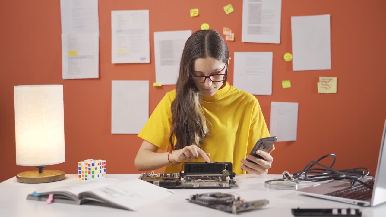 en serio, una niña inteligente enfocada en las cosas tecnológicas logra.