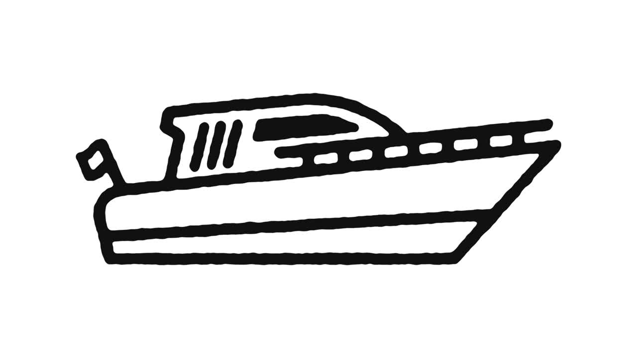 모터 보트 아이콘 애니메이션 영상 & 알파 채널