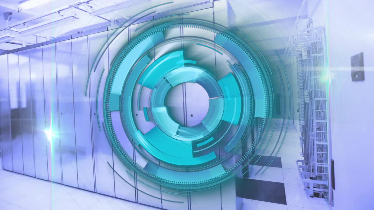 animación del alcance con procesamiento de datos a través de servidores informáticos