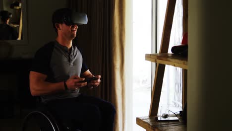 Disabled-man-playing-video-game-on-virtual-reality-headset-4k