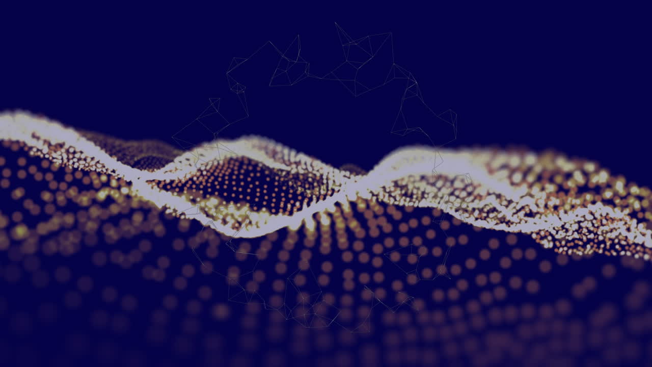 Animation of orange wave on dark blue background