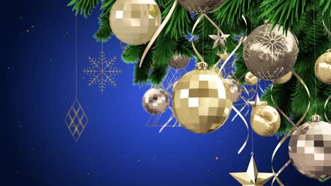Animation-of-christmas-baubles-decorations-on-christmas-tree