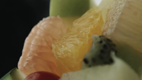 Slow-motion-of-White-Smoke-Hitting-on-Fruits