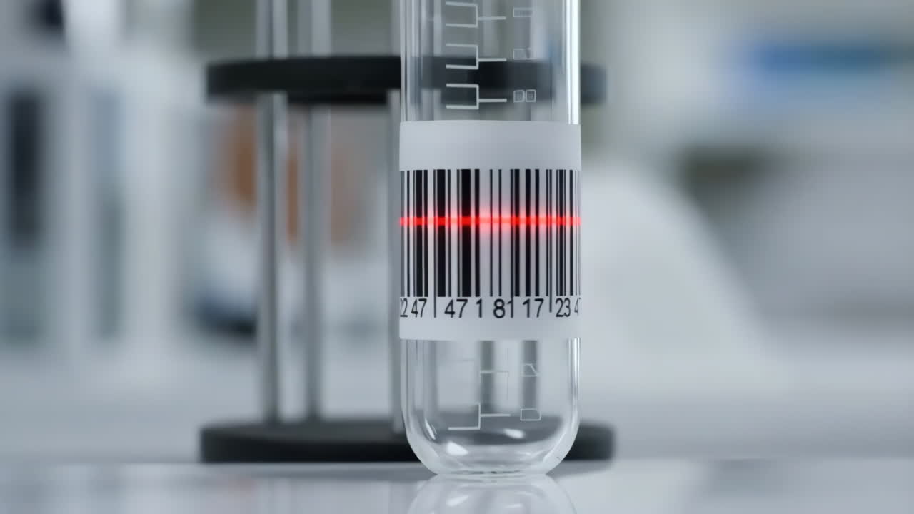 Barcode Scanning a Test Tube in a Laboratory Setting