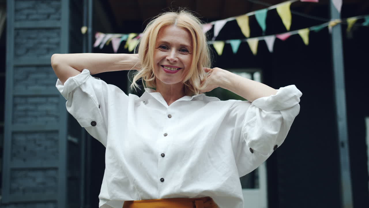 Mature Woman Posing Outdoors