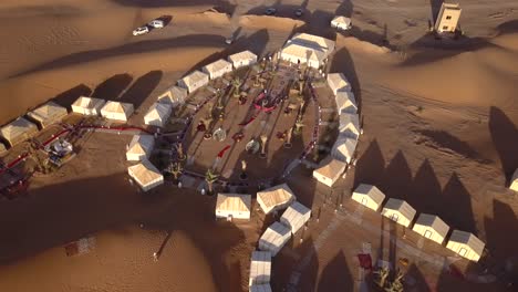 aerial: luxury campsite sahara desert