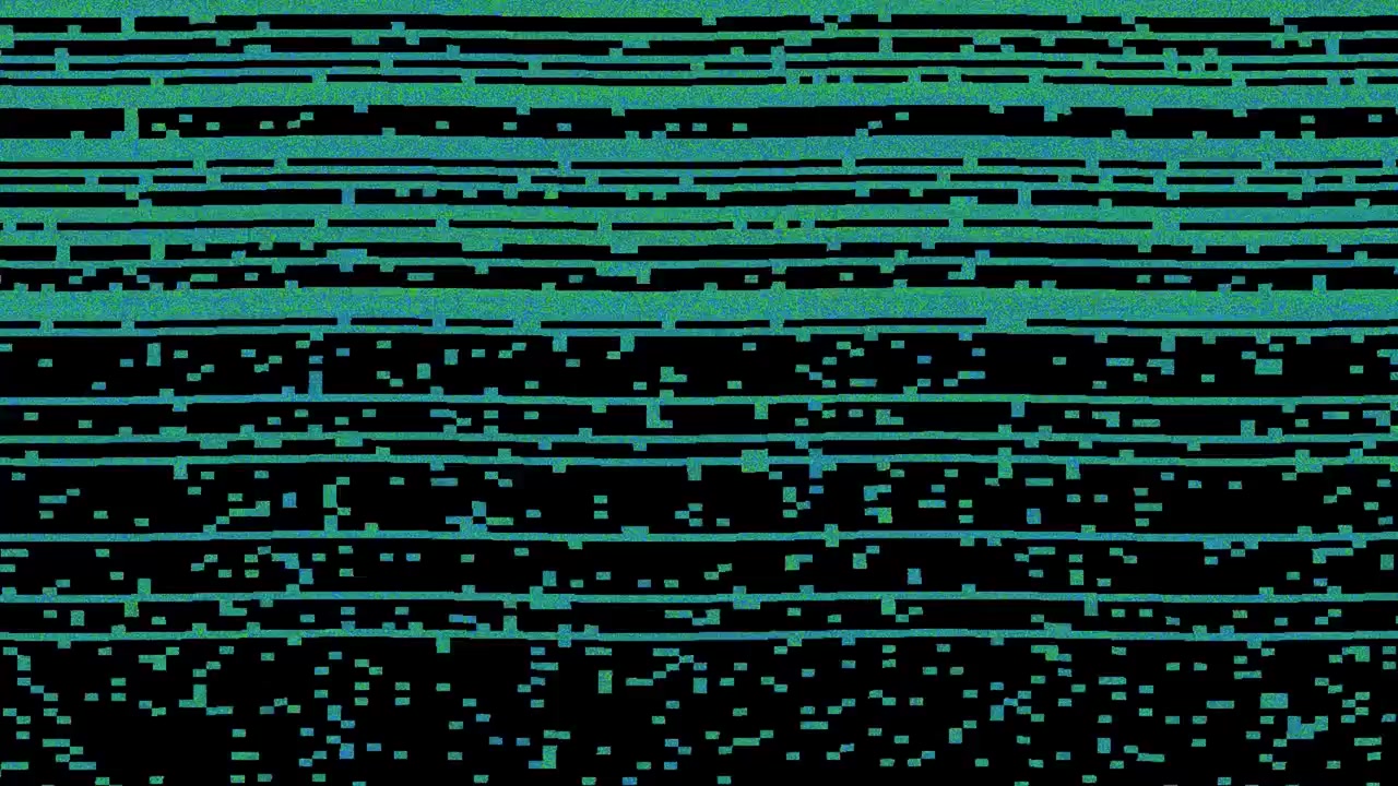 Effetto Glitch Digitale con Linee Orizzontali Verdi su Sfondo Nero