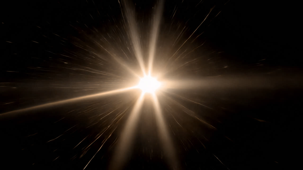 Starburst light effect animated overlay, transparent 4K video, alpha channel, ProRes 4444