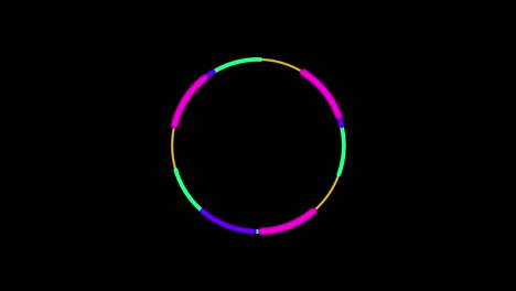animación de la rotación de un círculo multicolor.