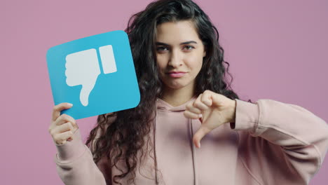 woman expressing dislike