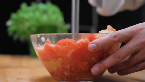 tomates mezclados en un bol