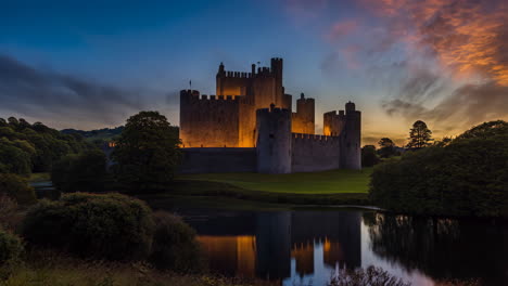 pembroke castle at dusk