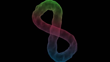 el símbolo futurista del infinito ondeando. la forma del icono de la rotación infinita,