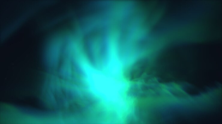 mistiche nuvole blu e verdi sullo spazio nero profondo