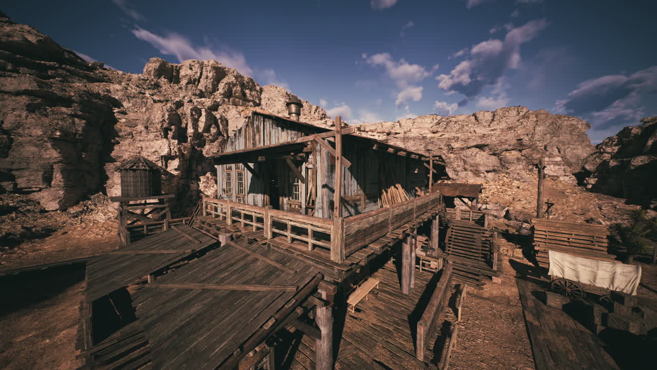 사막 에 있는 버려진 오두막