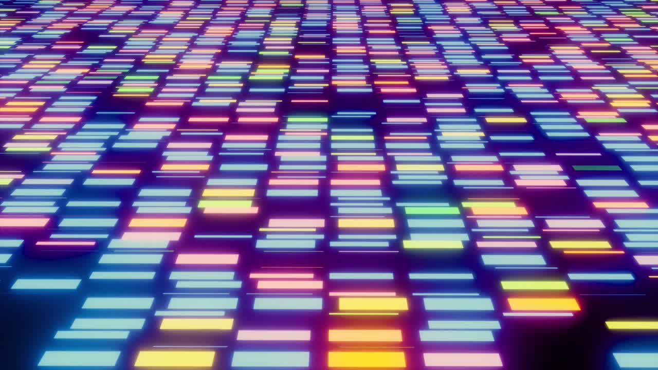Griglia digitale dinamica con luci colorate lampeggianti