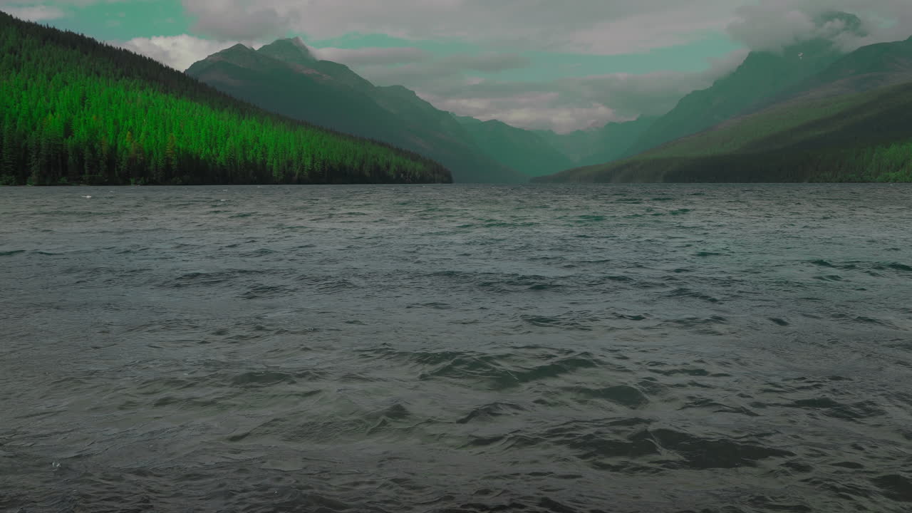 Calm lake with mountain views in Montana, serene and peaceful scenery