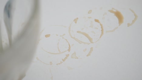 coffee stain on a white surface