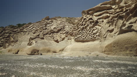 rock formations on vlychada beach santorini greece