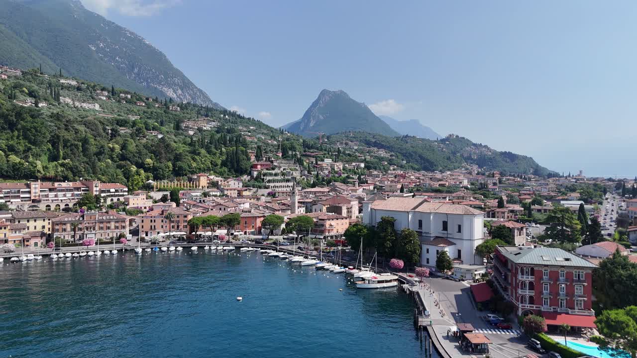 Toscolano Maderno , Lake Garda Italy harbour waterfront 4K footage