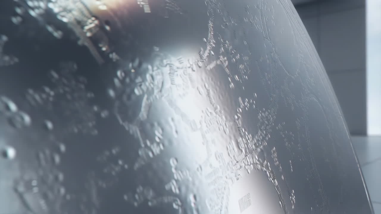 Abstract Reflective Metallic Surface with Intricate Pattern