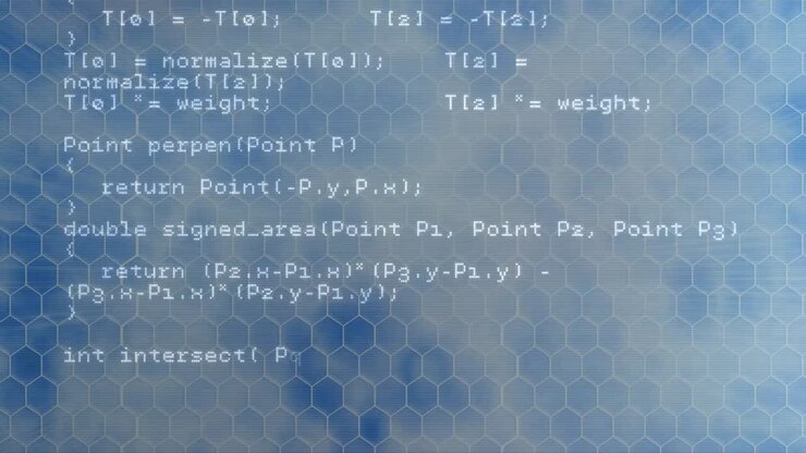 Animatie van computergegevensverwerking over raster