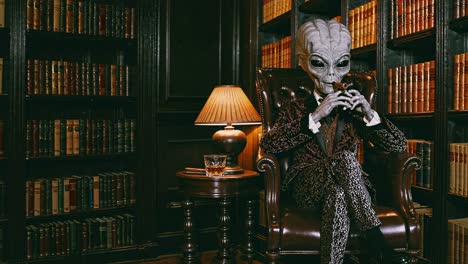 alien in a library