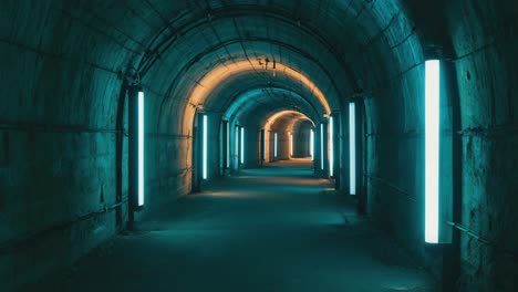 illuminated underground tunnel