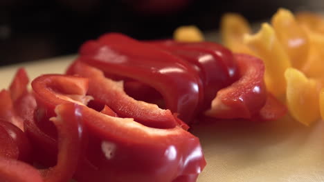verduras de pimiento fresco en rodajas extreme closeup