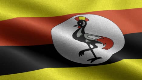 primer plano ondeando lazo 4k bandera nacional de uganda