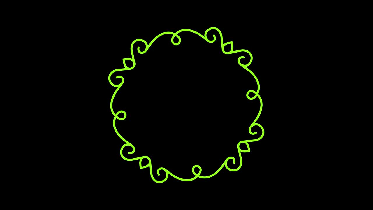 diseño gráfico que gira en el centro y aumenta el tamaño, para cubrir todo el fondo y desaparecer.