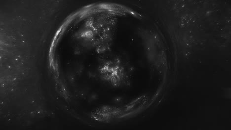 a giant wormhole curves the black space around it