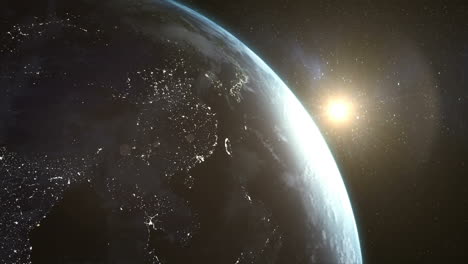 satellite view of earth and sun