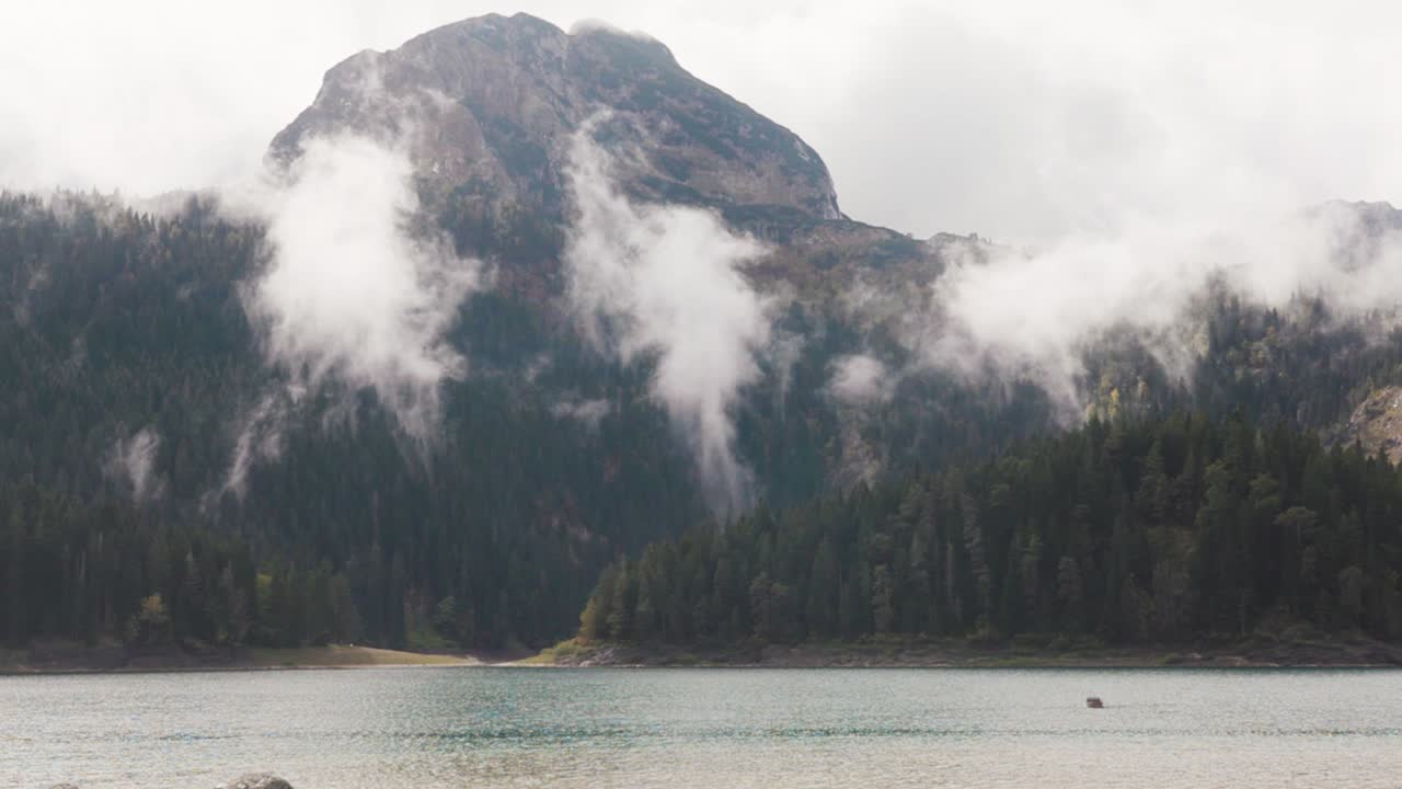 Misty Mountain Lake Scenery