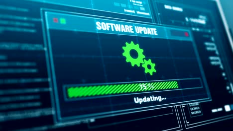 software update progress warning message  update failed alert on screen , computer screen entering system login and password logging into showing progress granted system security.